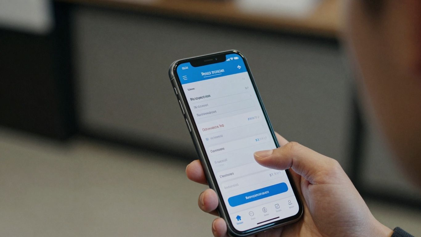 Smartphone displaying mobile check deposit.