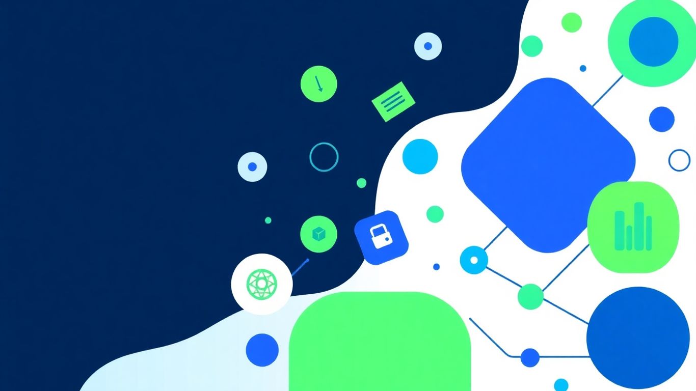 n8n pricing infographic with abstract shapes and icons