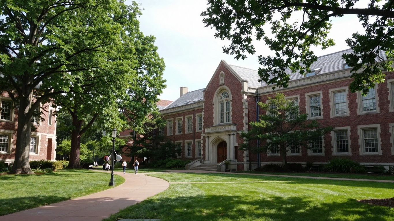 Yale campus with trees and buildings