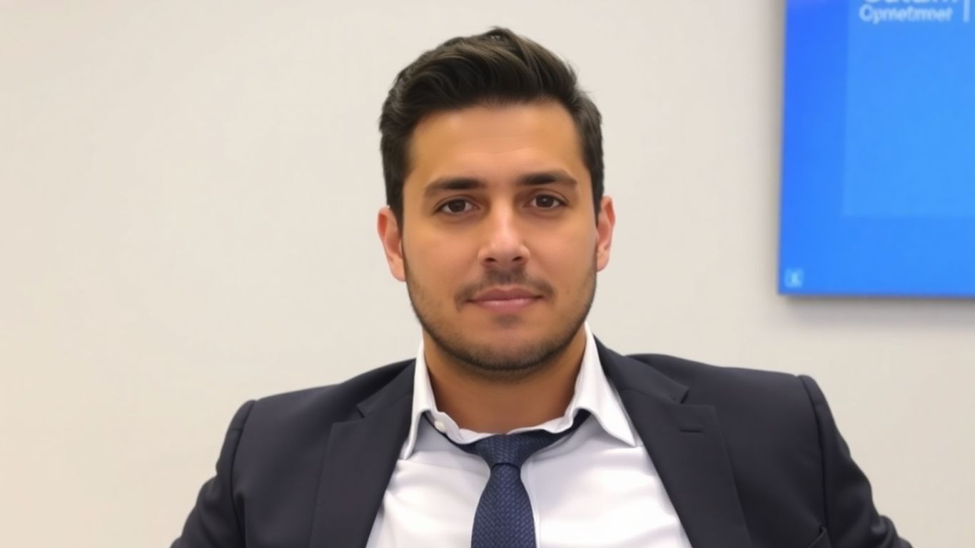 Foto de Marques Mendes em ambiente profissional.