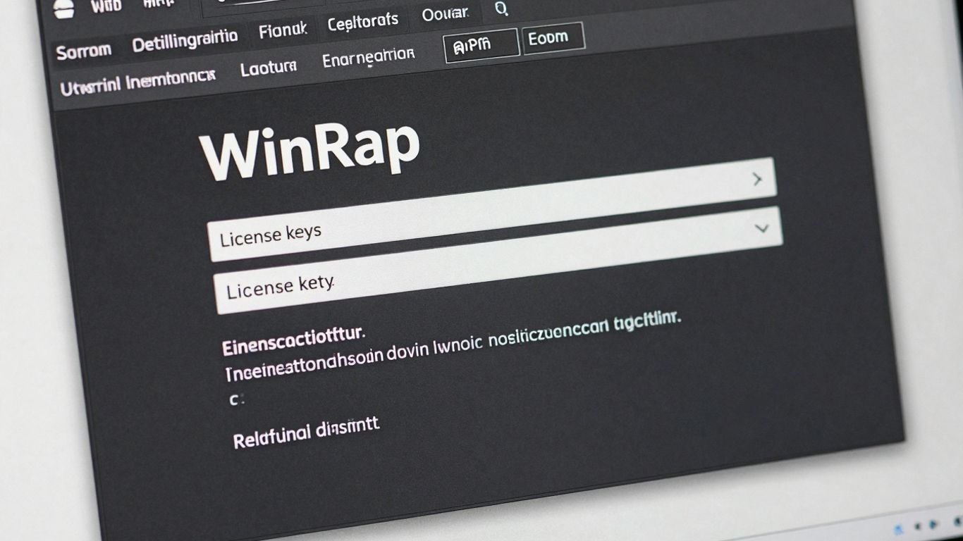 Pantalla de activación de licencia WinRAR en un ordenador.