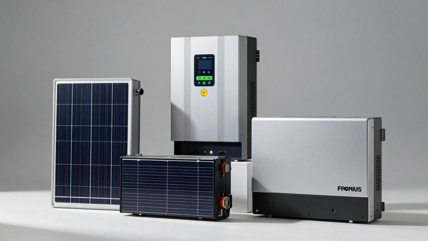 Inversores Fronius Primo, Symo, Gen24 sobre fondo neutro.