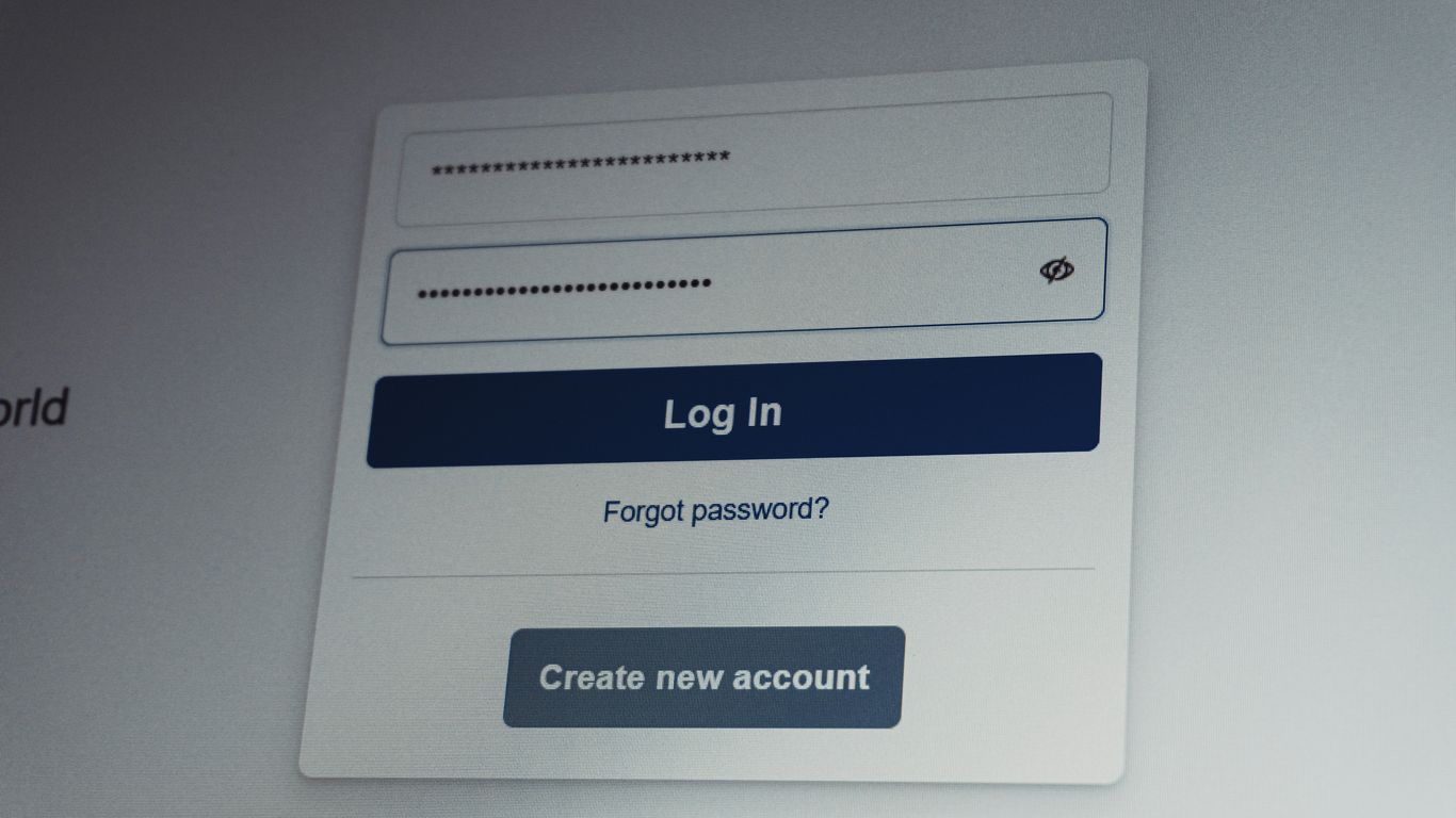 Facebook login screen with username and password fields.
