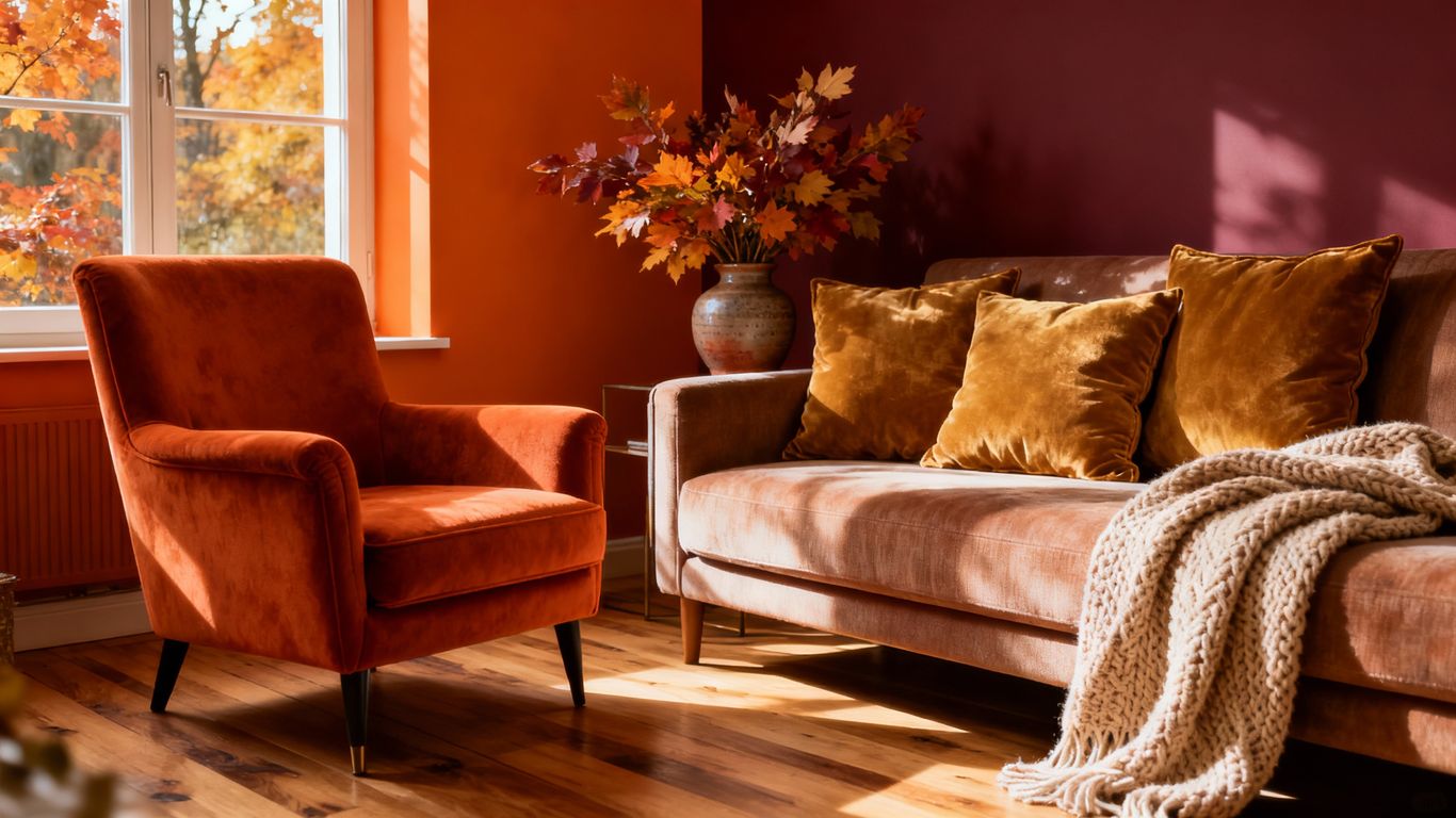 Cozy living room with autumn-inspired paint colors