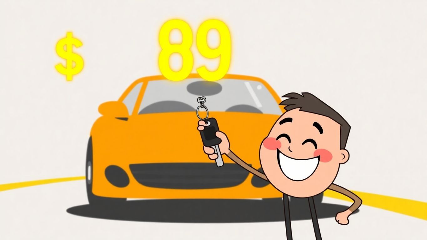Cartoon character with car keys and a high credit score.