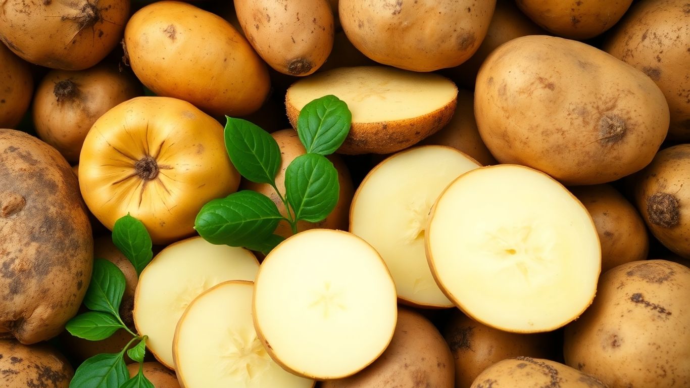 Verschillende biologische aardappelrassen, vers en natuurlijk.