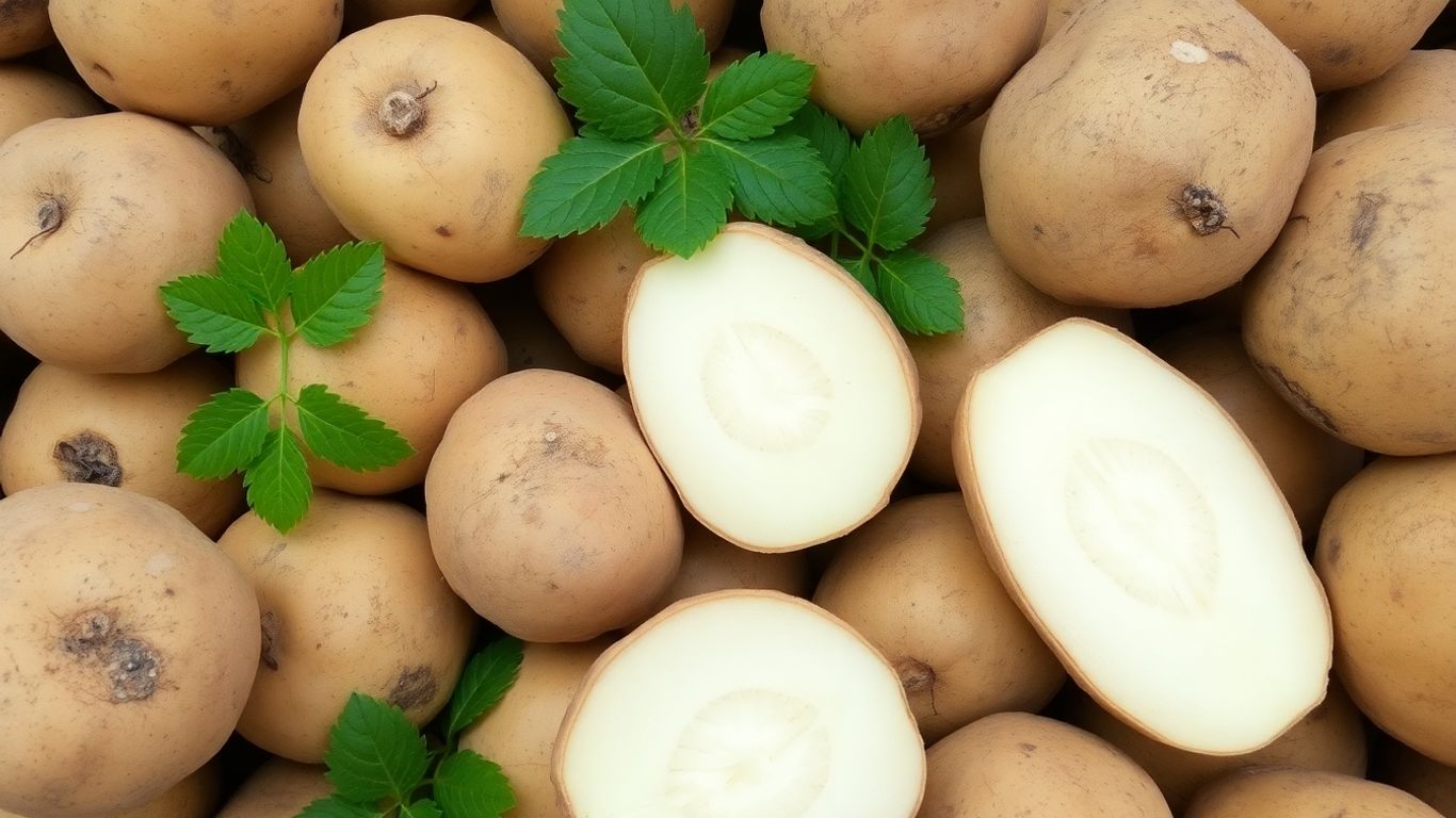 Biologische aardappelen, vers geoogst en klaar voor bereiding.