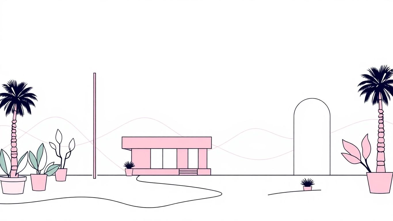 Modern California tech startup branding illustration