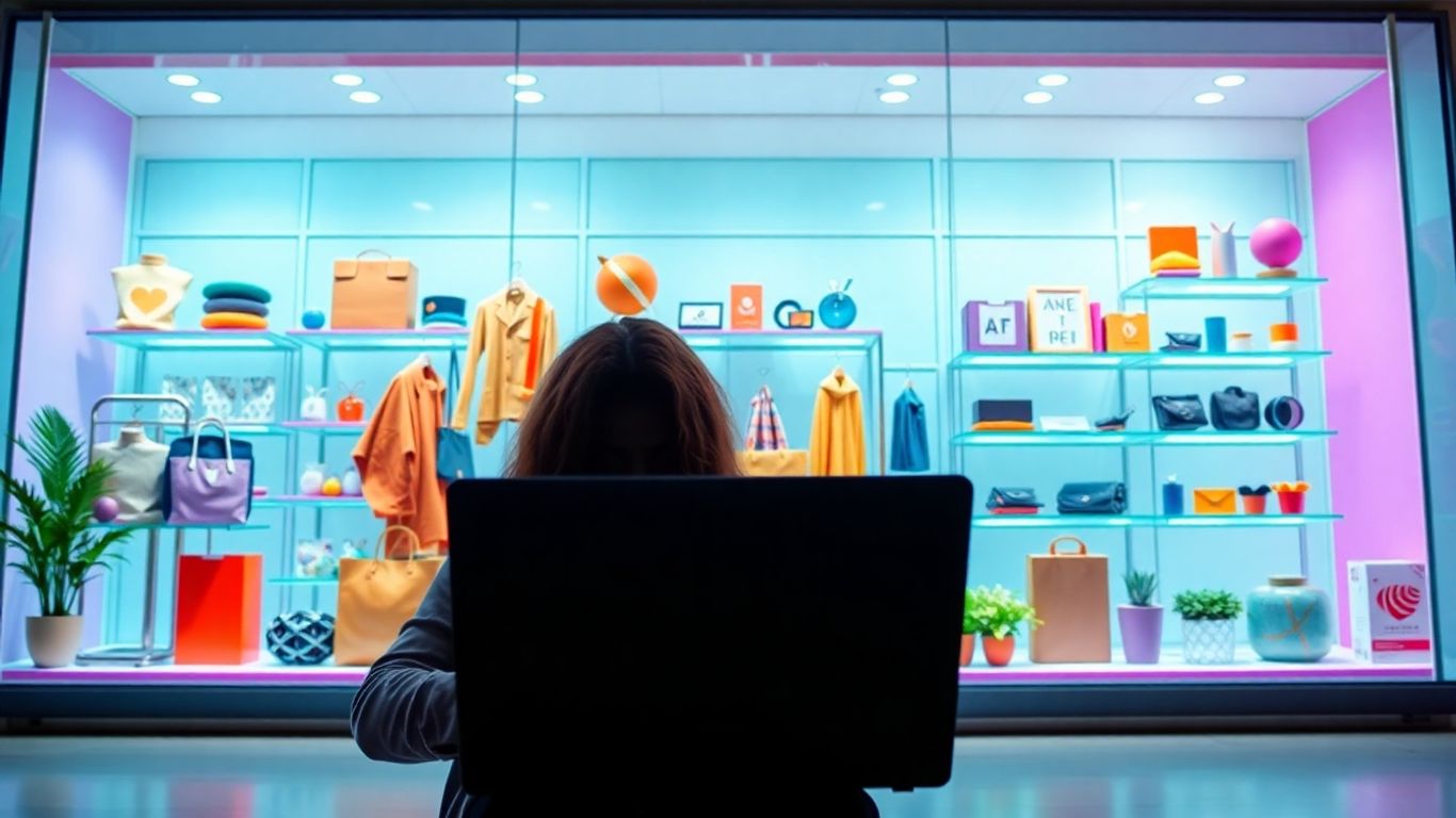 Person shopping online on a laptop.