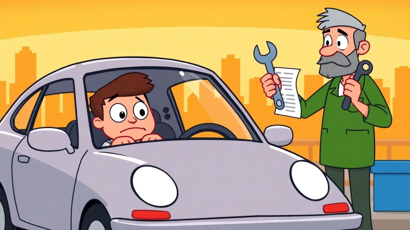 Cartoon car repair loan approval