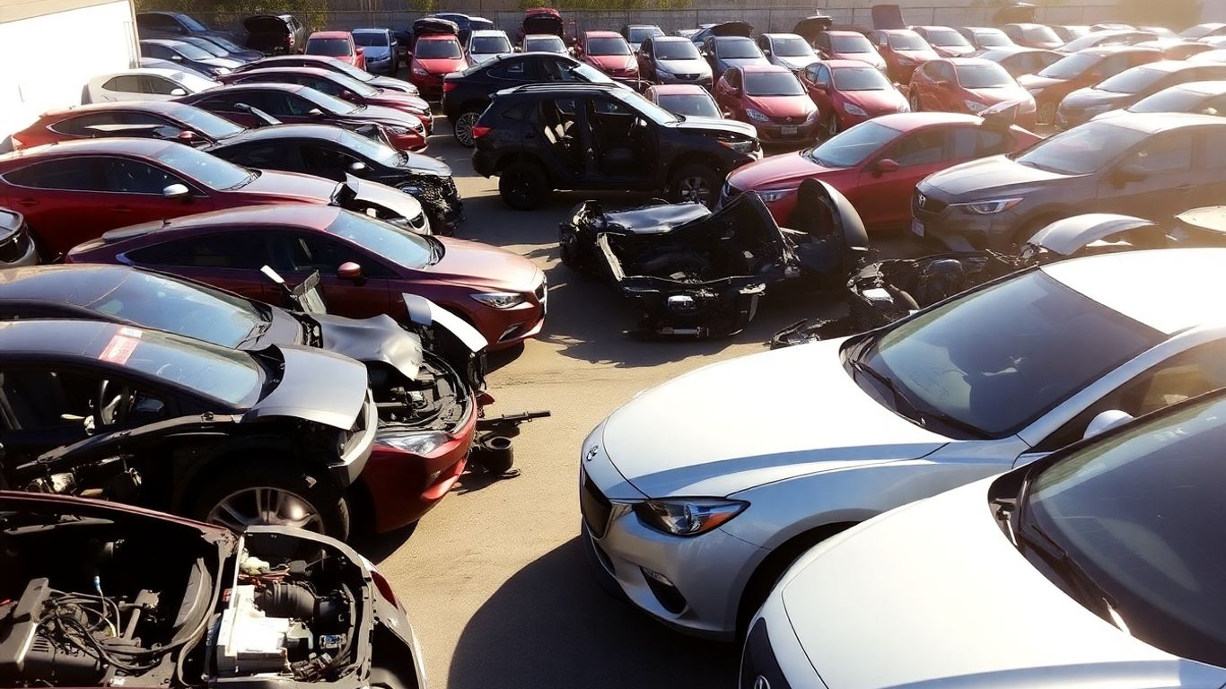 Mazda car parts at a wrecking yard in Perth.