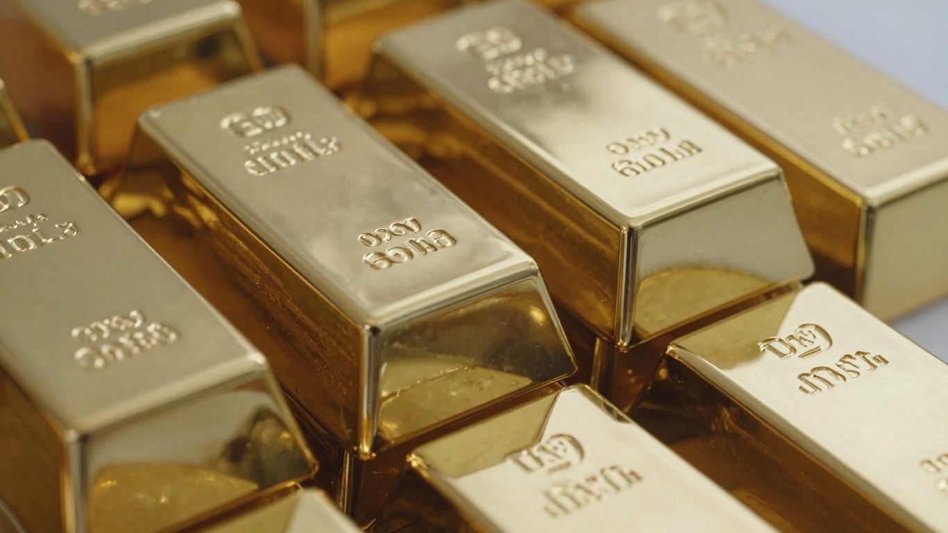 Lingotti d'oro luccicanti impilati