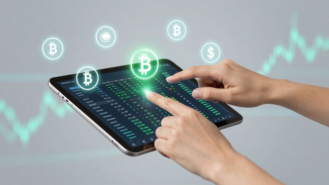 Fidelity Crypto interface with digital assets and portfolio.