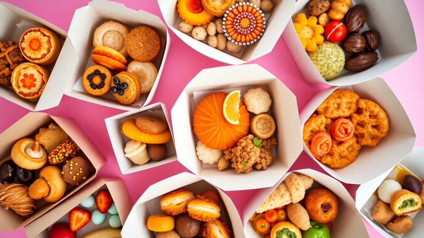 กล่องขนมหลากหลายสไตล์ จัดวางอย่างสวยงาม น่ารับประทาน