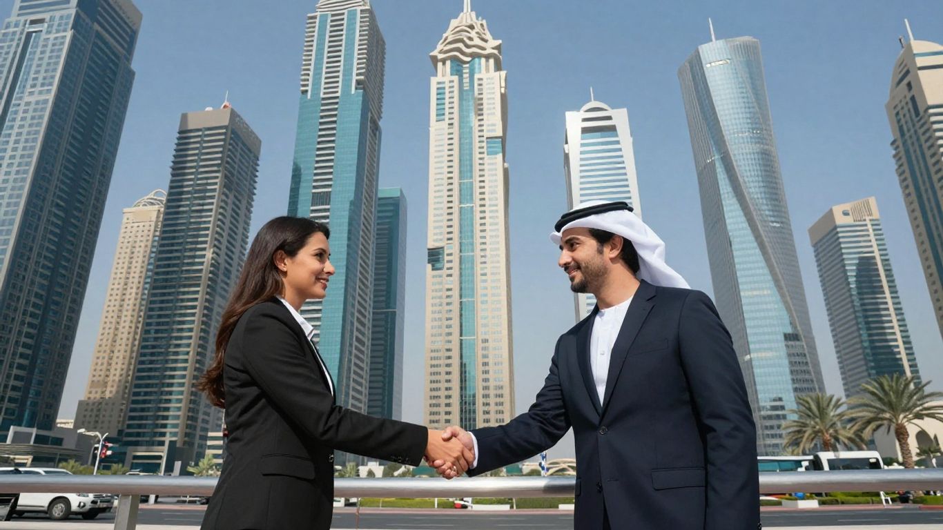 Abu Dhabi real estate agent handshake