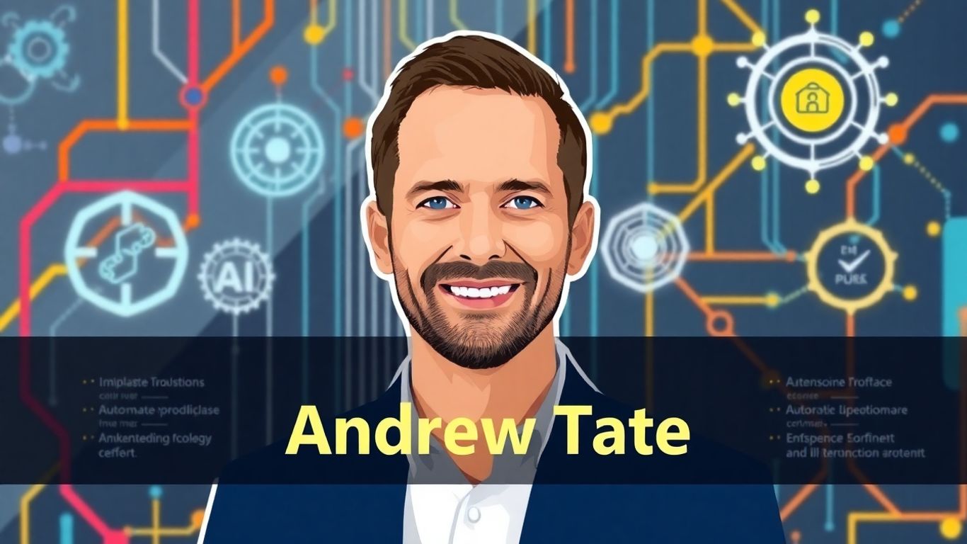 Andrew Tate AI automation course infographic