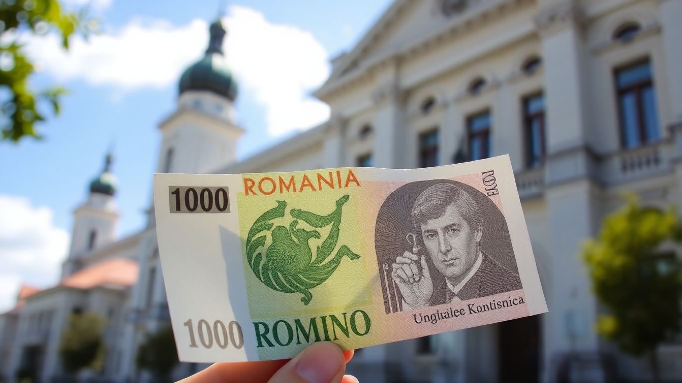 Leul românesc și clădiri guvernamentale.