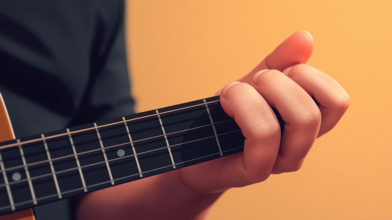 Linke Hand auf Gitarrenhals