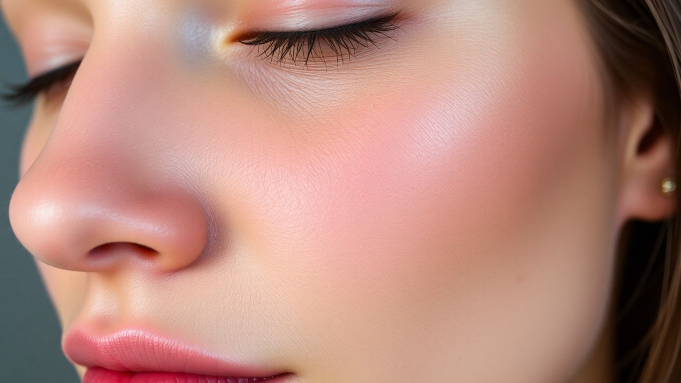 Person's face with uneven skin tone