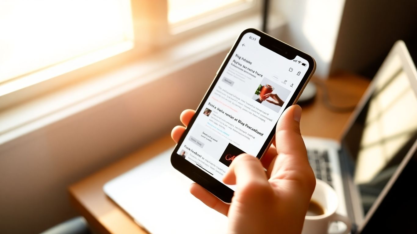 Blog earnings from advertising on a smartphone.