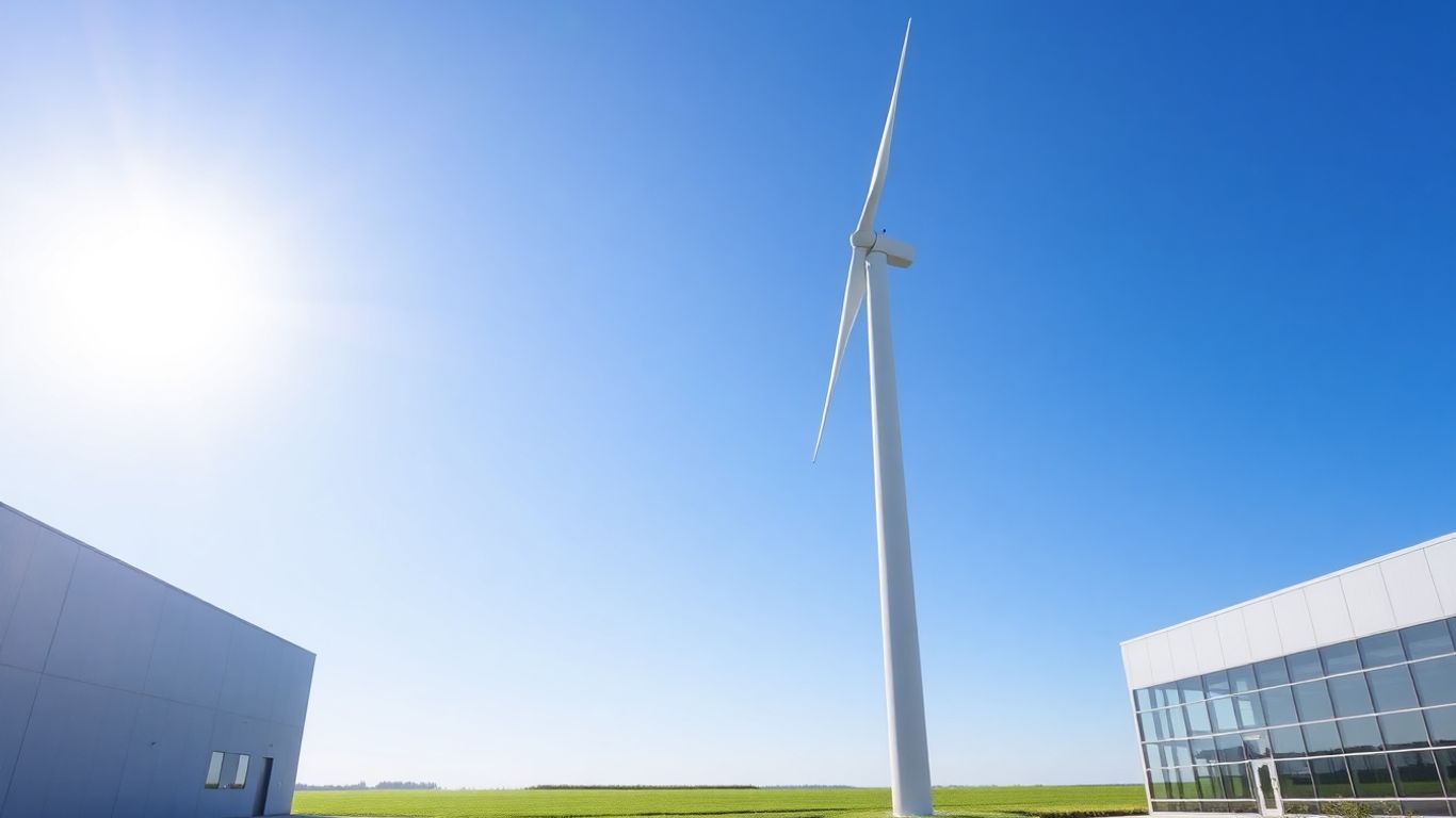 Wind turbine and factory, NSW Government grants 2025.