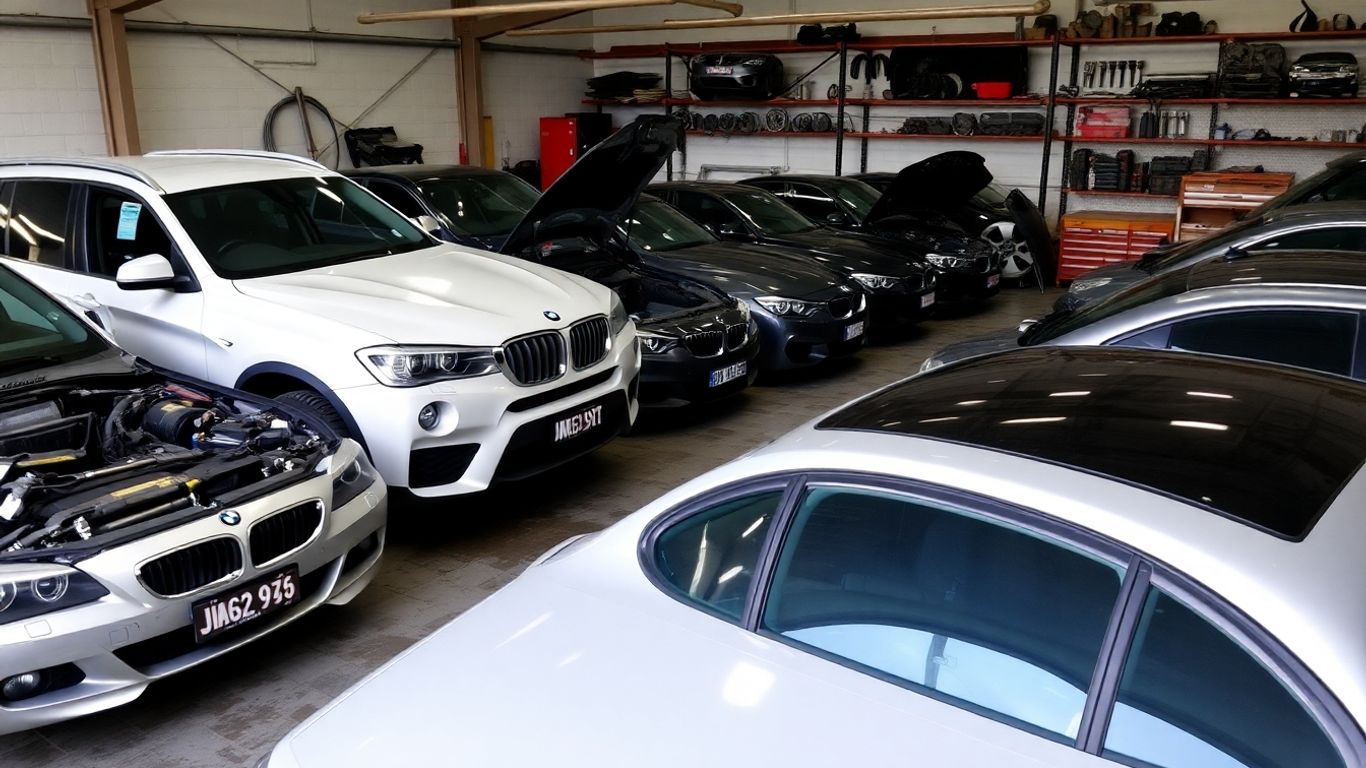 BMW wreckers yard in Australia with car parts