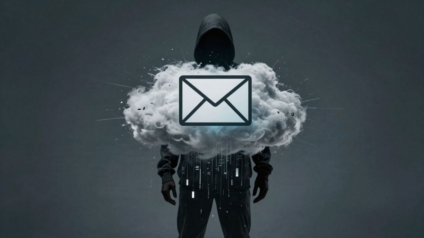 Digital cloud being attacked by an email icon.
