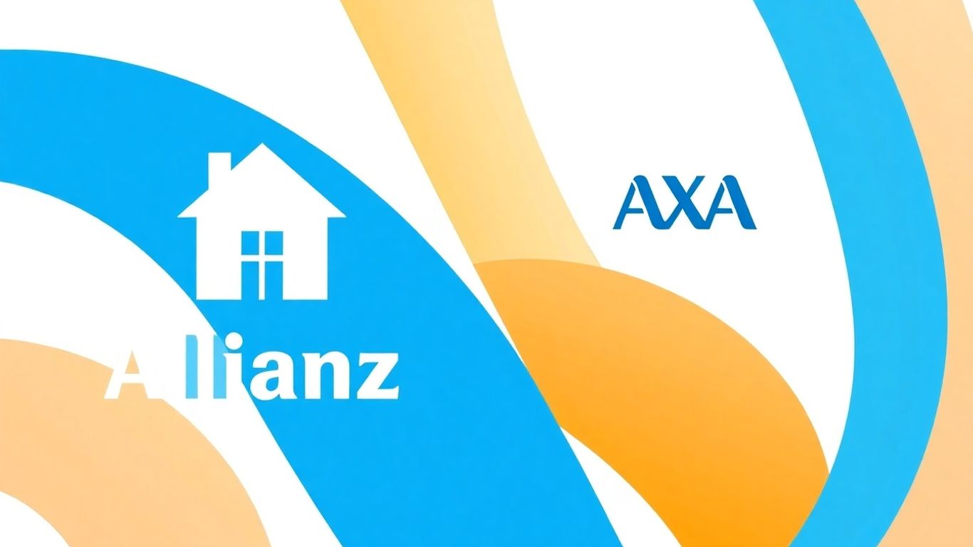 Logos de Allianz y AXA con casas.