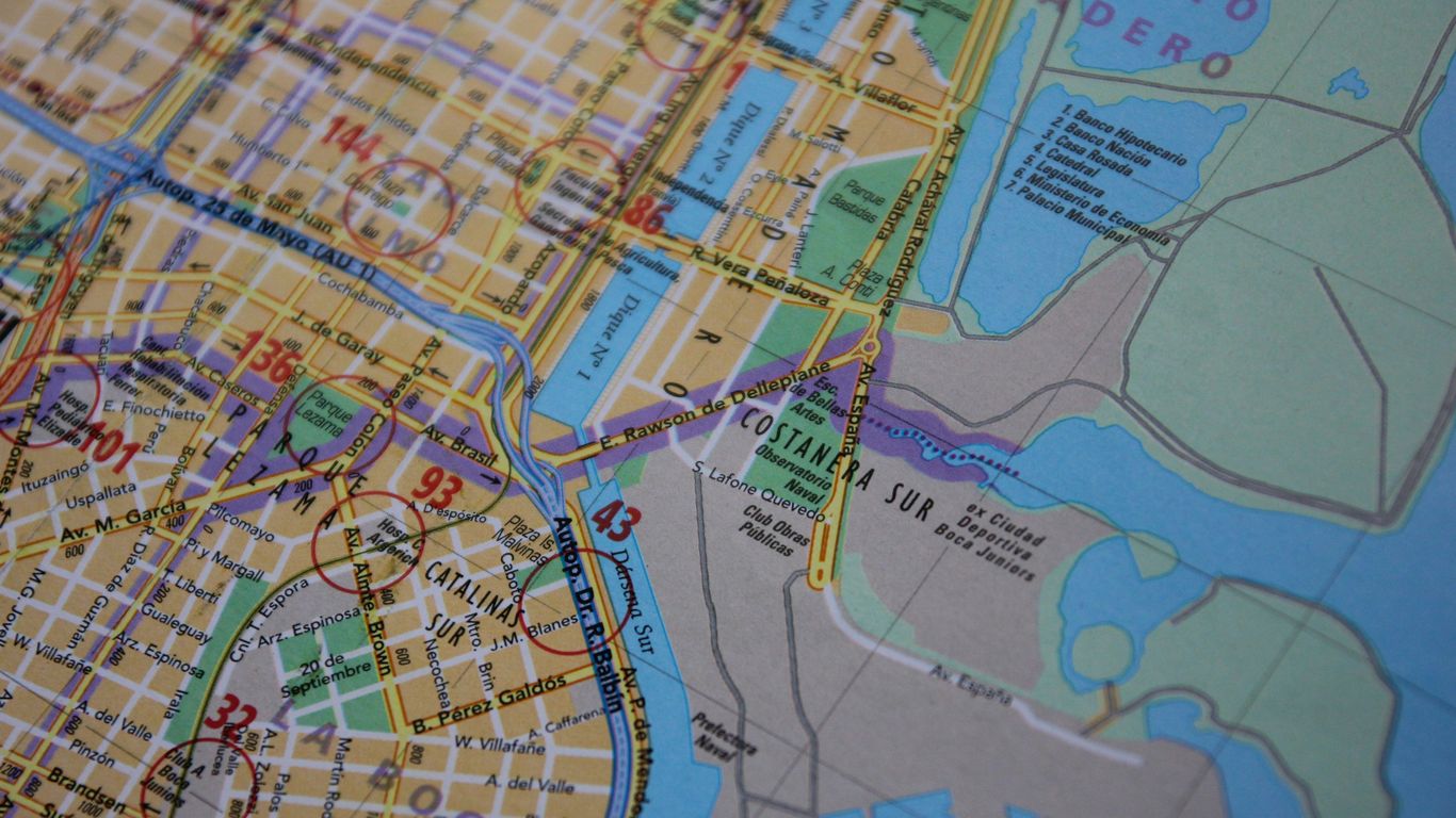 blue green and yellow map