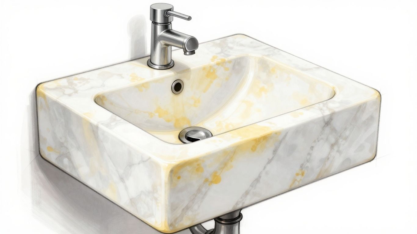 发黄的人造大理石水槽草图