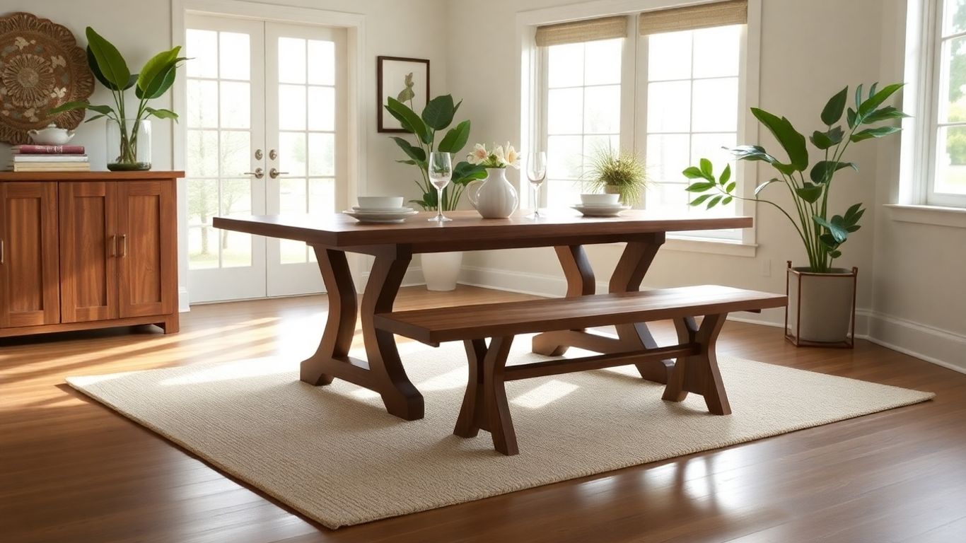 Modern dining room with Toscana table and bench