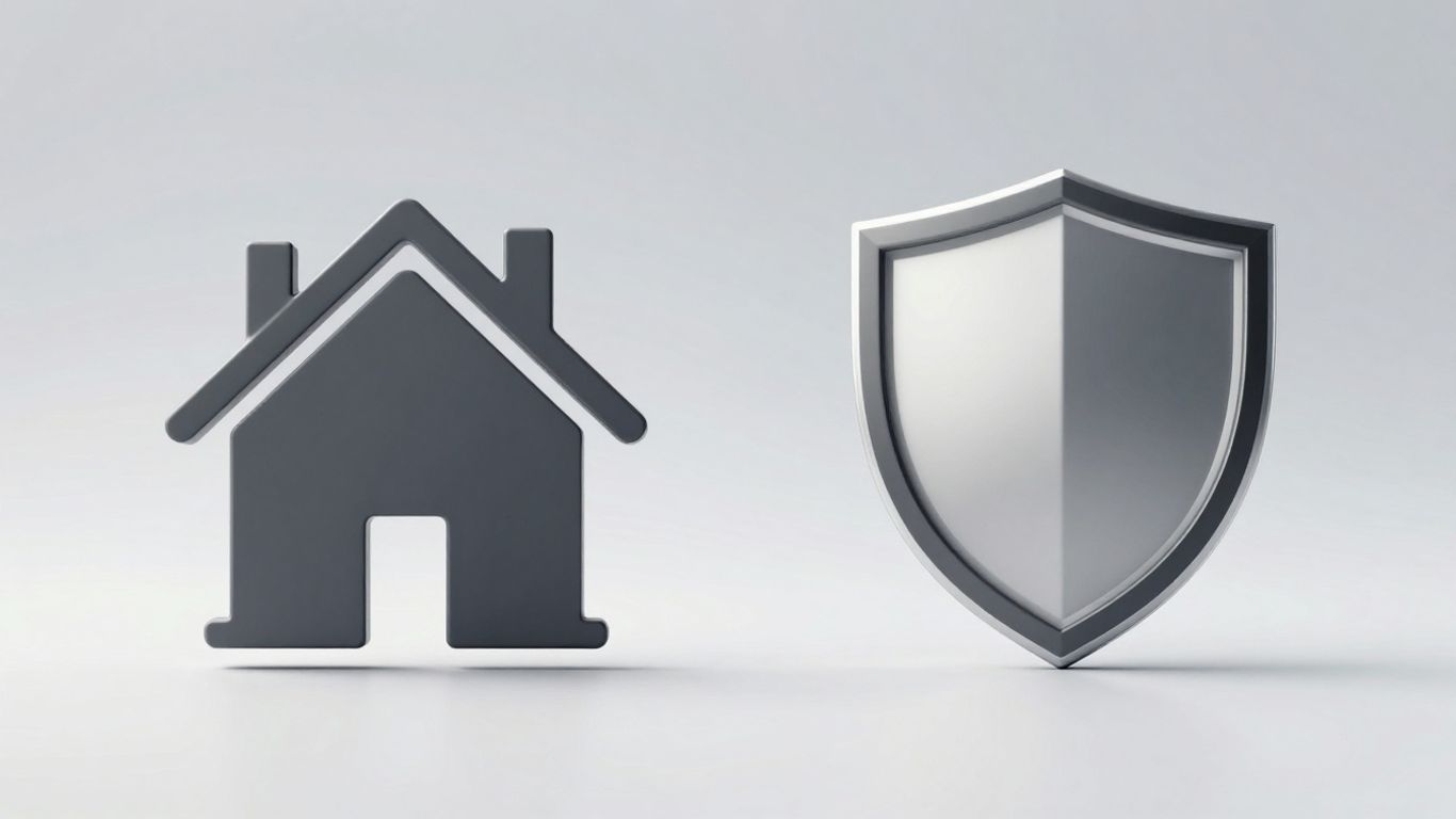 Comparativa de seguros de hogar: iconos de casa y escudo.