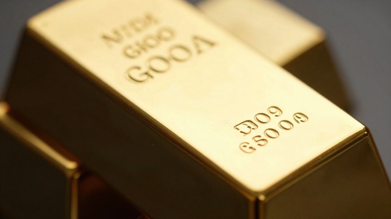 Gold bars, one in sharp focus, the other blurred.