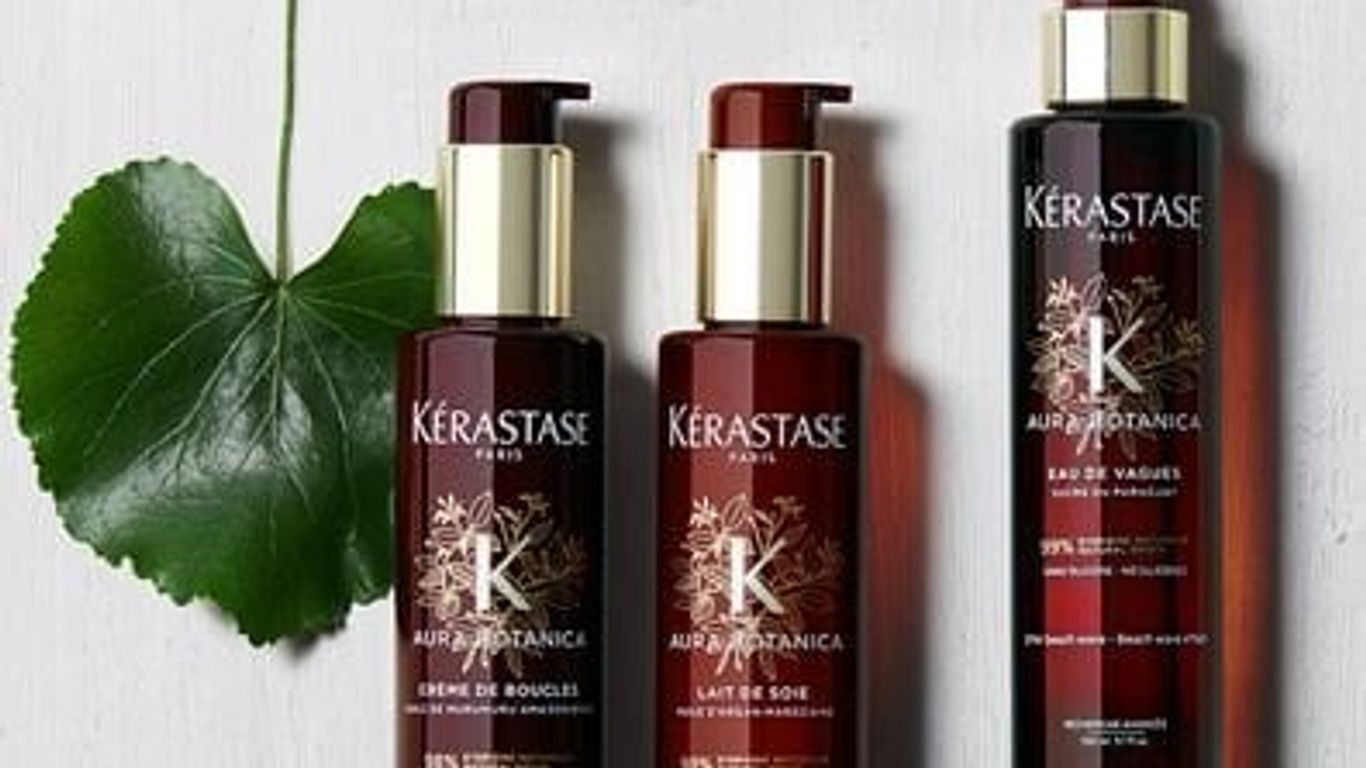 Hair care products with a natural leaf for aesthetic appeal.