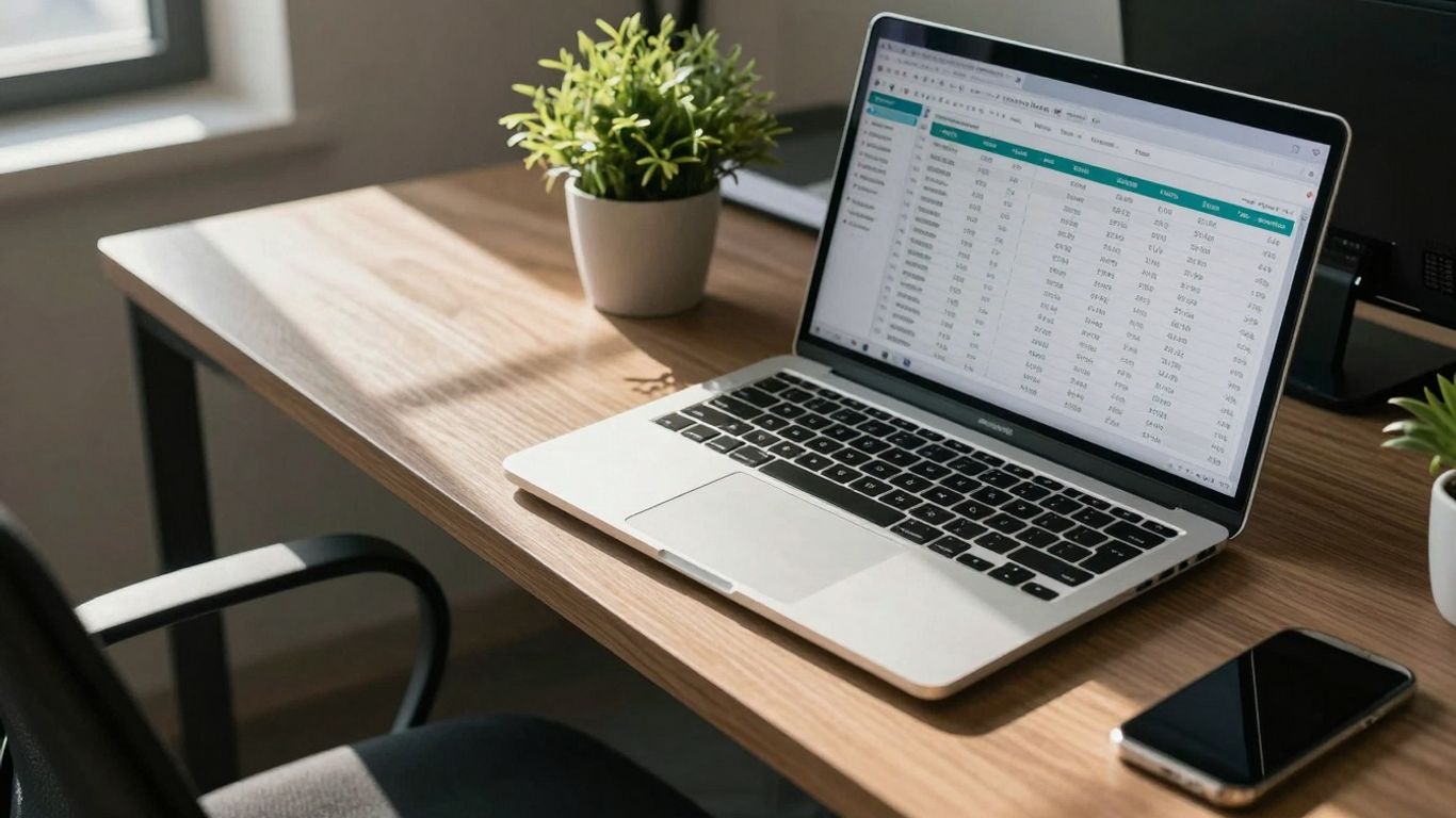 Financial Cents accounting software on a laptop.