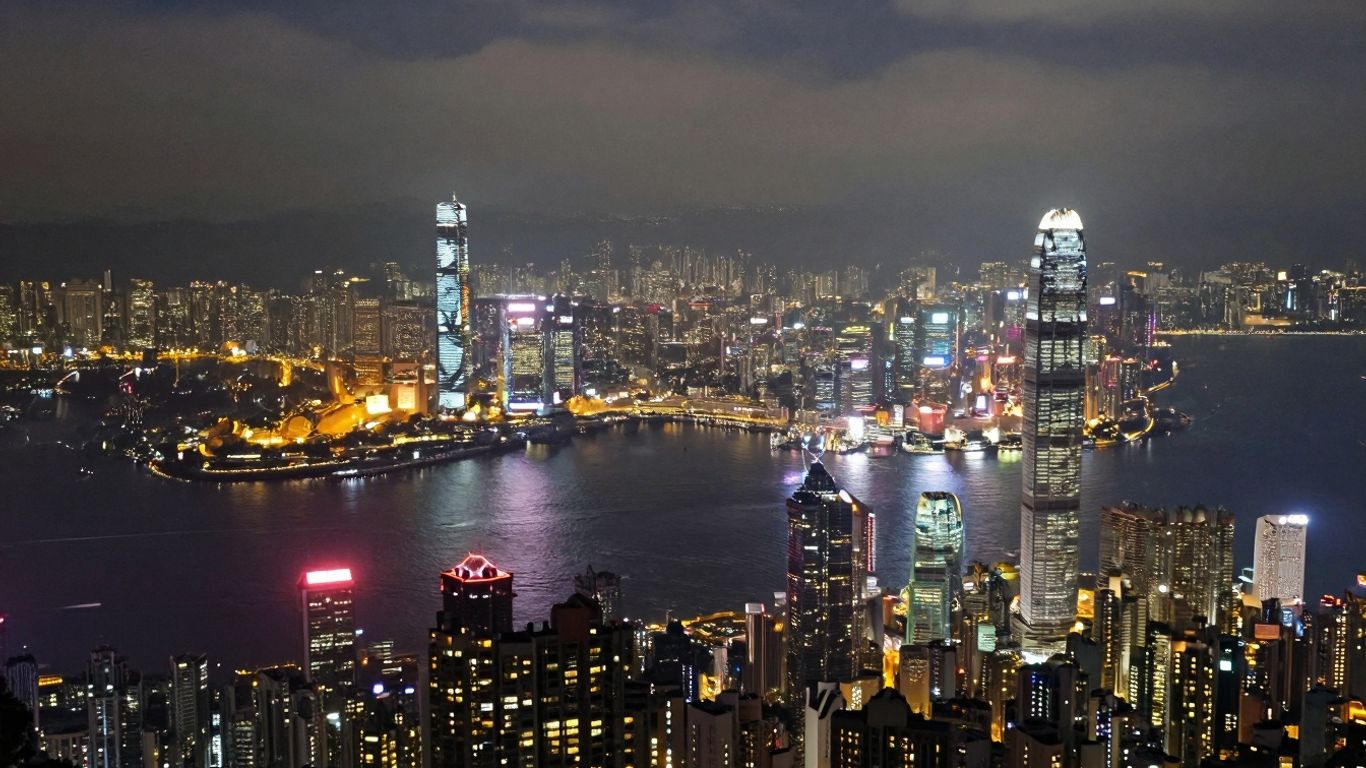 Hong Kong skyline view from Harbour Grand hotel.