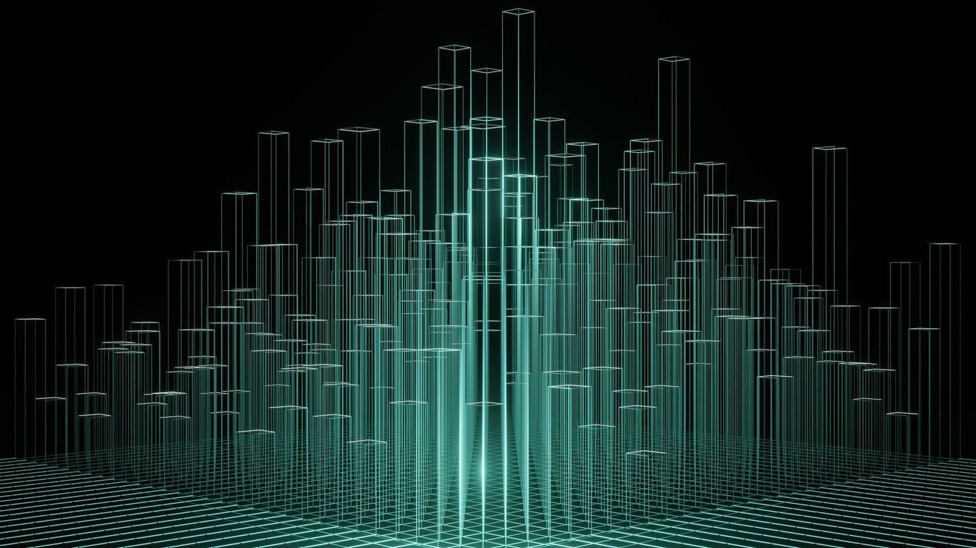 an abstract image of a city made up of lines