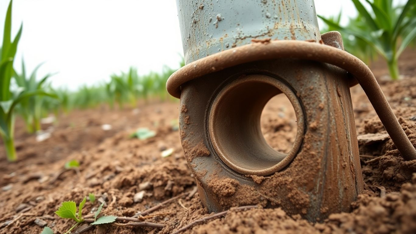 Well seal protecting agricultural land from pollution.