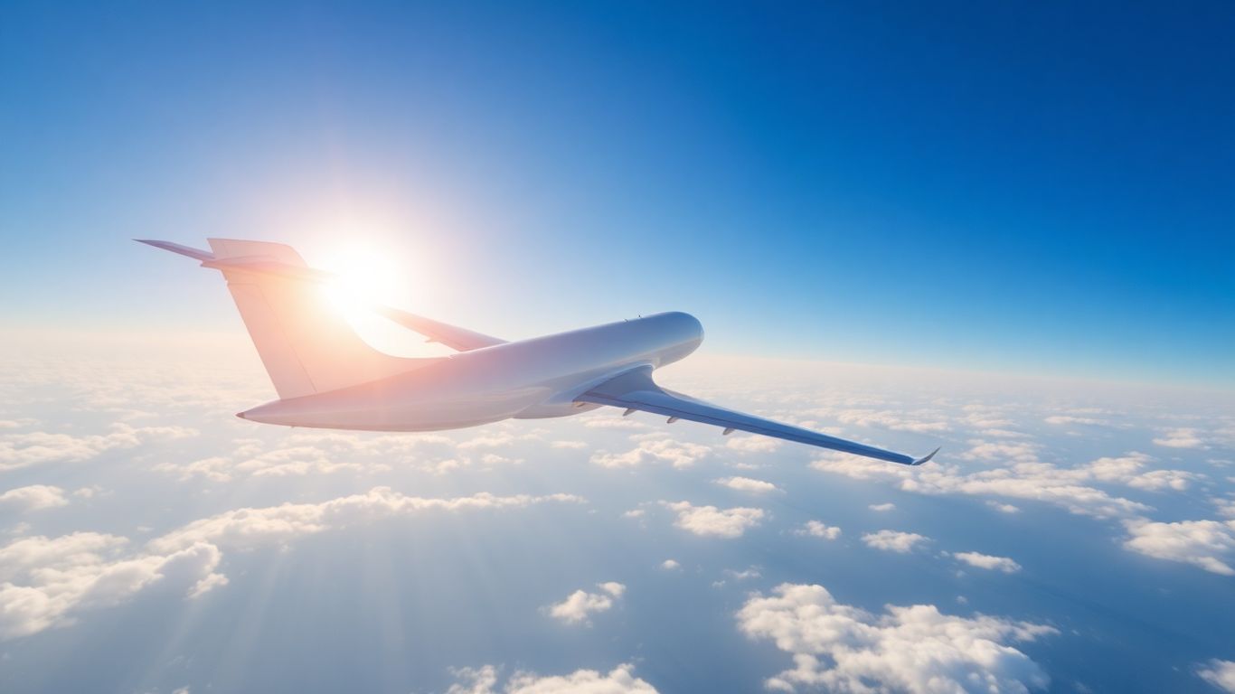 Avion volant dans un ciel bleu clair.
