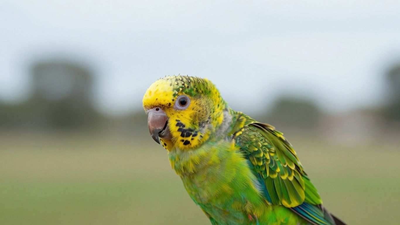Baby conure parrot perched on a hand.
