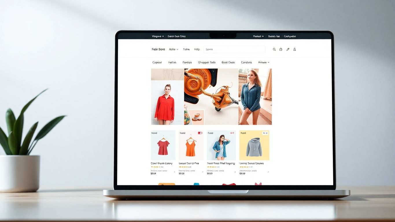 Modern WordPress online store interface with attractive product displays.
