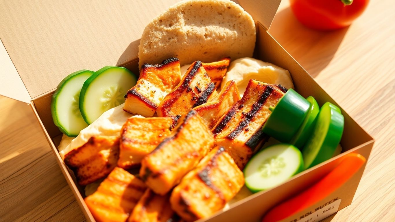 Starbucks Grilled Chicken and Hummus Protein Box with fresh ingredients.