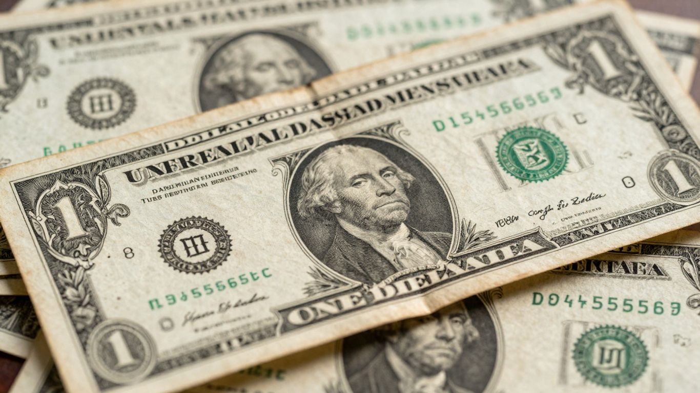 Stack of old Confederate dollar bills