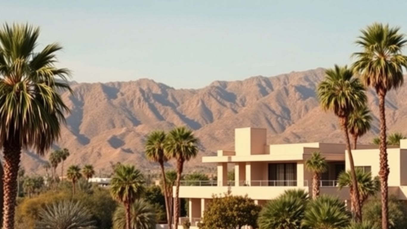 Frank Sinatra's Palm Springs estate and desert landscape.