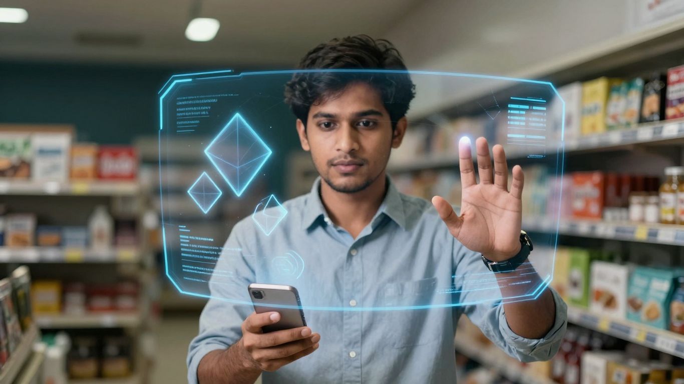 Augmented reality marketing campaign interface interaction.