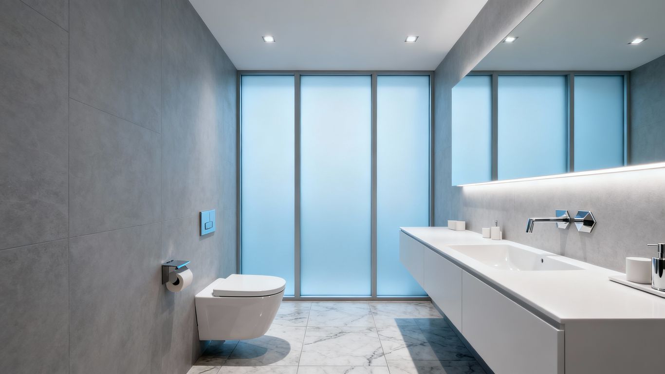 現代、乾淨的洗手間內部設計