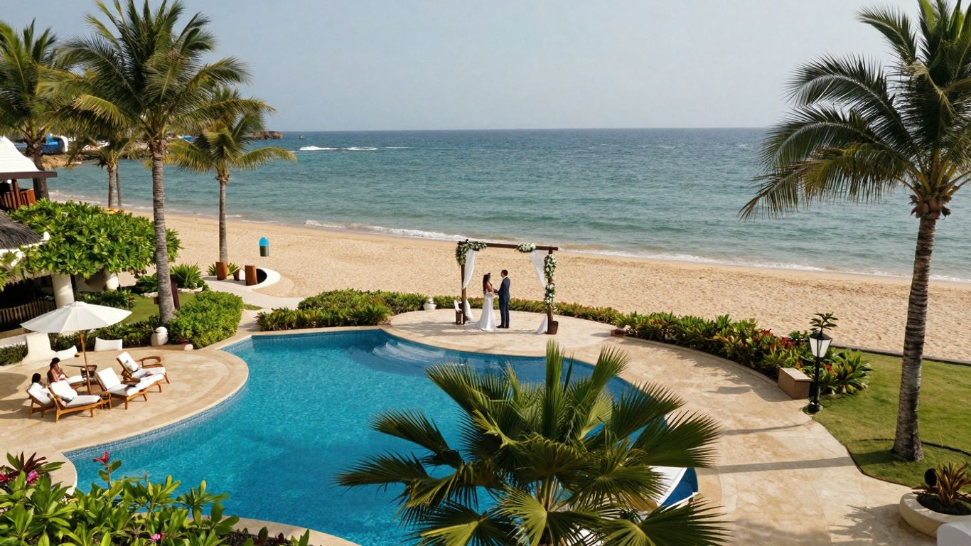 Hard Rock Los Cabos beachfront wedding ceremony