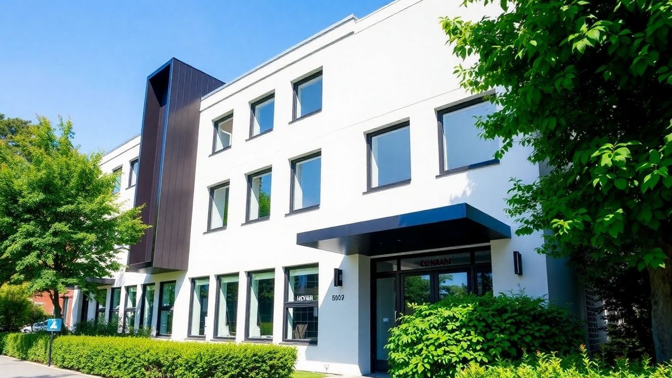 Modernes Hotel in Kiel Brunswik-Nord mit Grünflächen