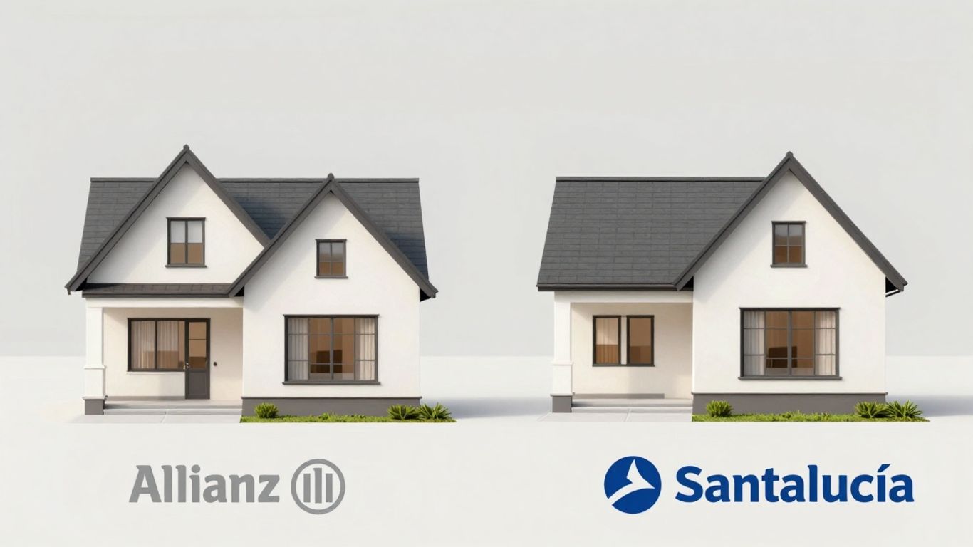 Comparación visual de seguros de hogar Allianz y Santalucía.