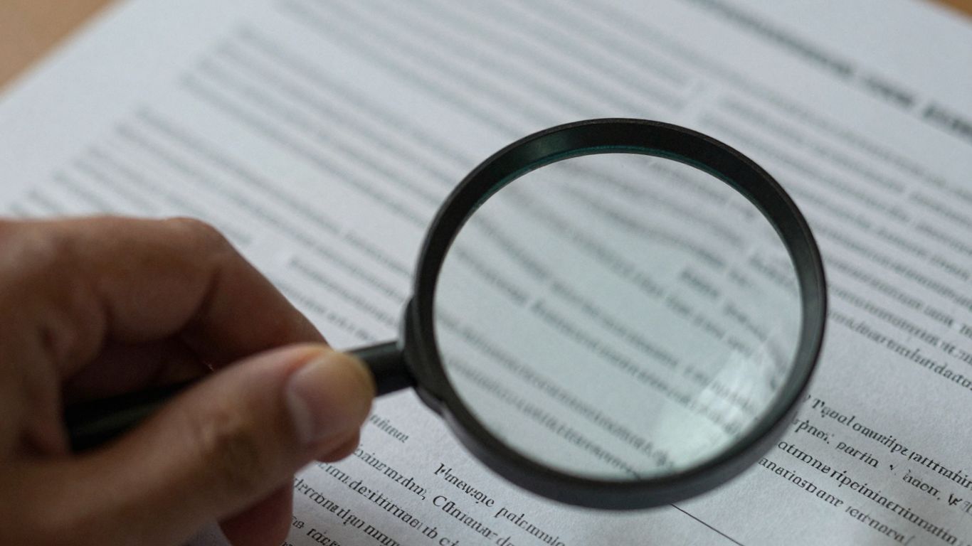 Lupe über einem Dokument